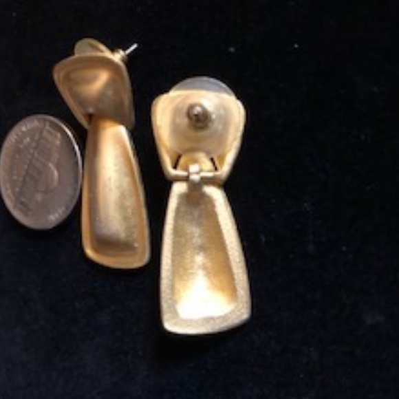 Brushed Gold Earrings *NWOT* - Picture 3 of 3